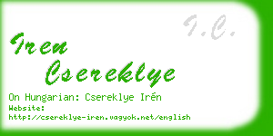 iren csereklye business card
